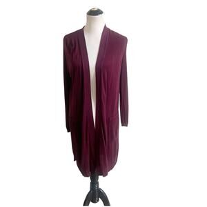 I.N.C International Concepts Longline Cardigan Size Medium Maroon Lightweight